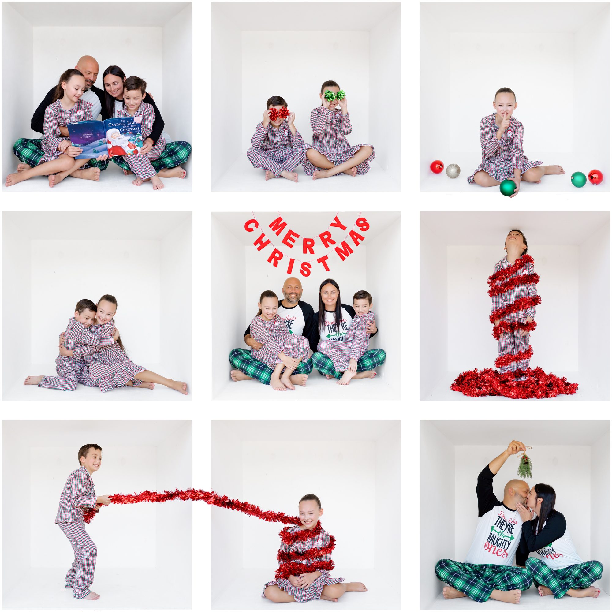 Creative Box story grid of a family in Christmas pajamas